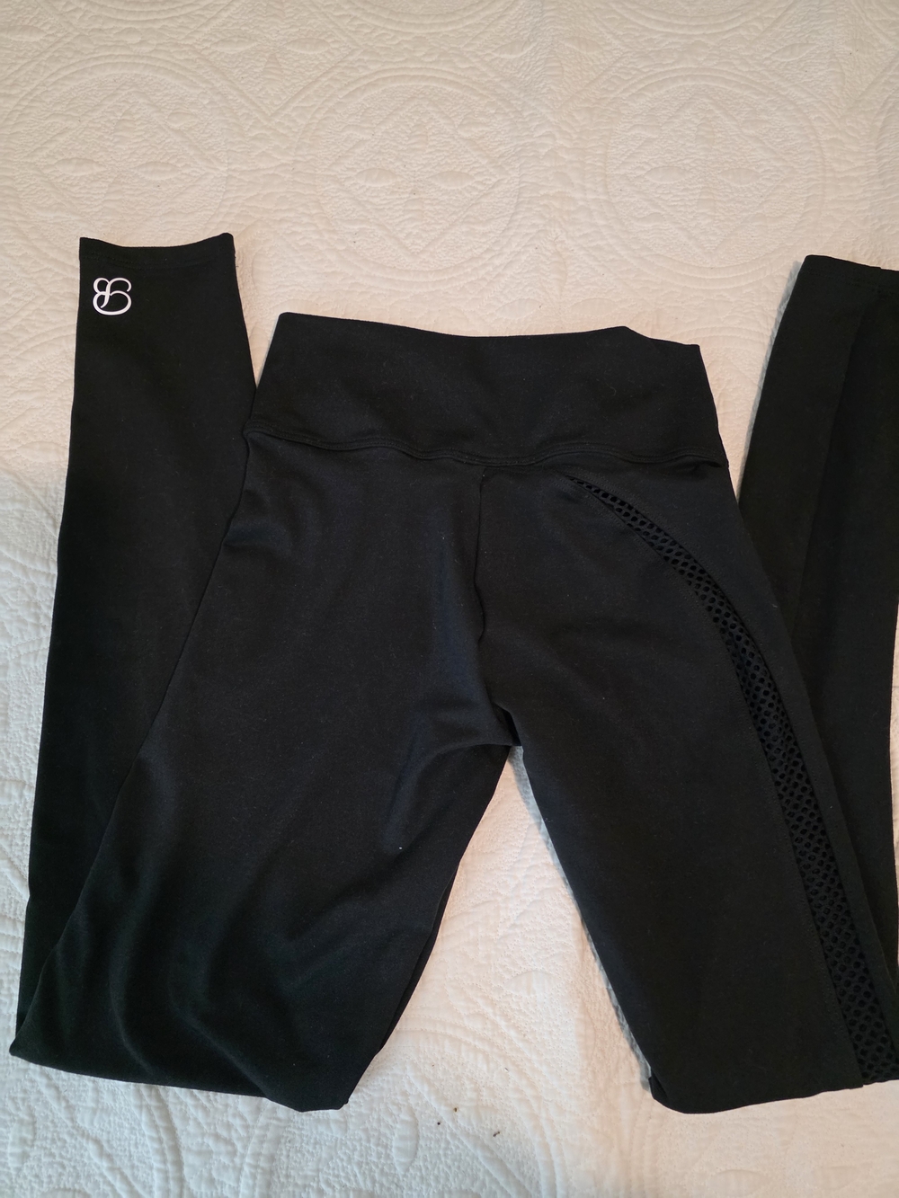 Bombshell Sportswear Black Mesh Panel Leggings - Picture 2 of 5